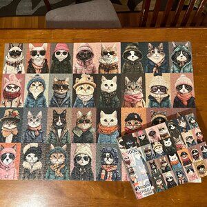 1000 Pieces Jigsaw Puzzle - Stylish Cats in Fashion -